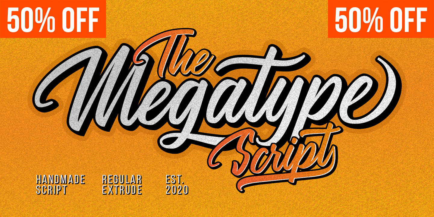 Przykład czcionki Megatype Script Regular